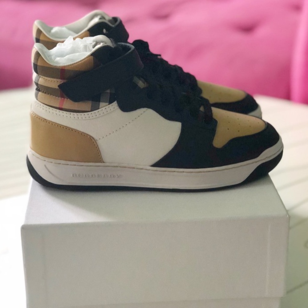 Boys Authentic Burberry Leather High Tops - New